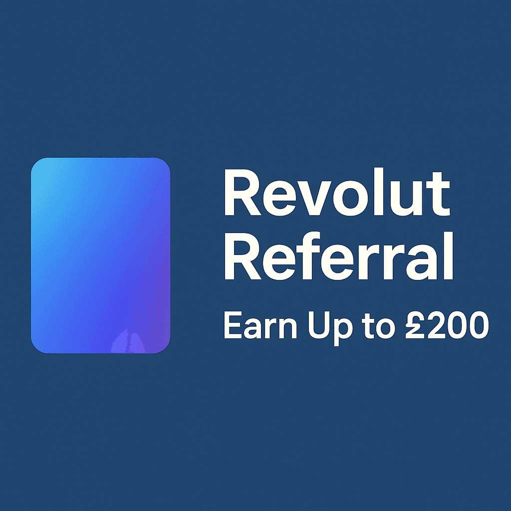Revolut referral code August 2026 digital credit card gradient graphic