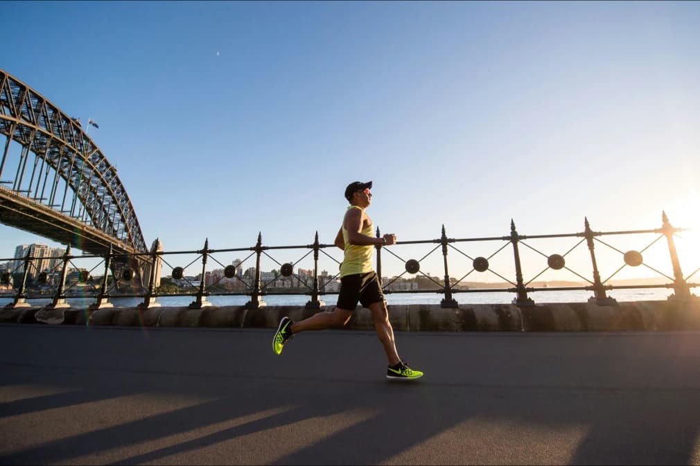 running across a bridge in the run