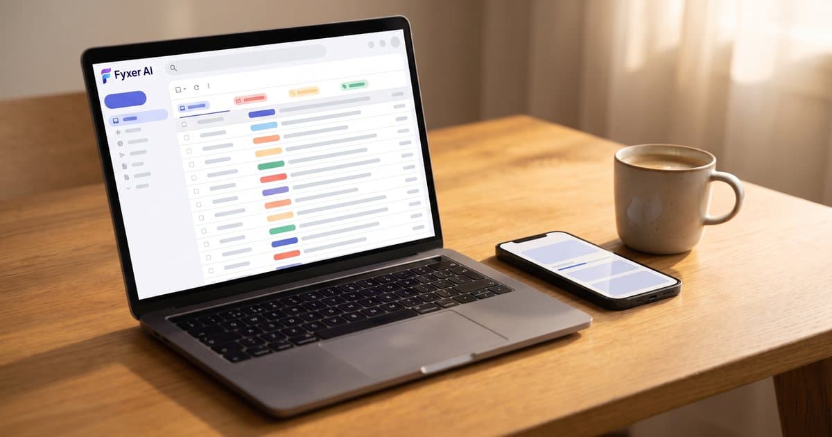 Fyxer AI sorting an email inbox