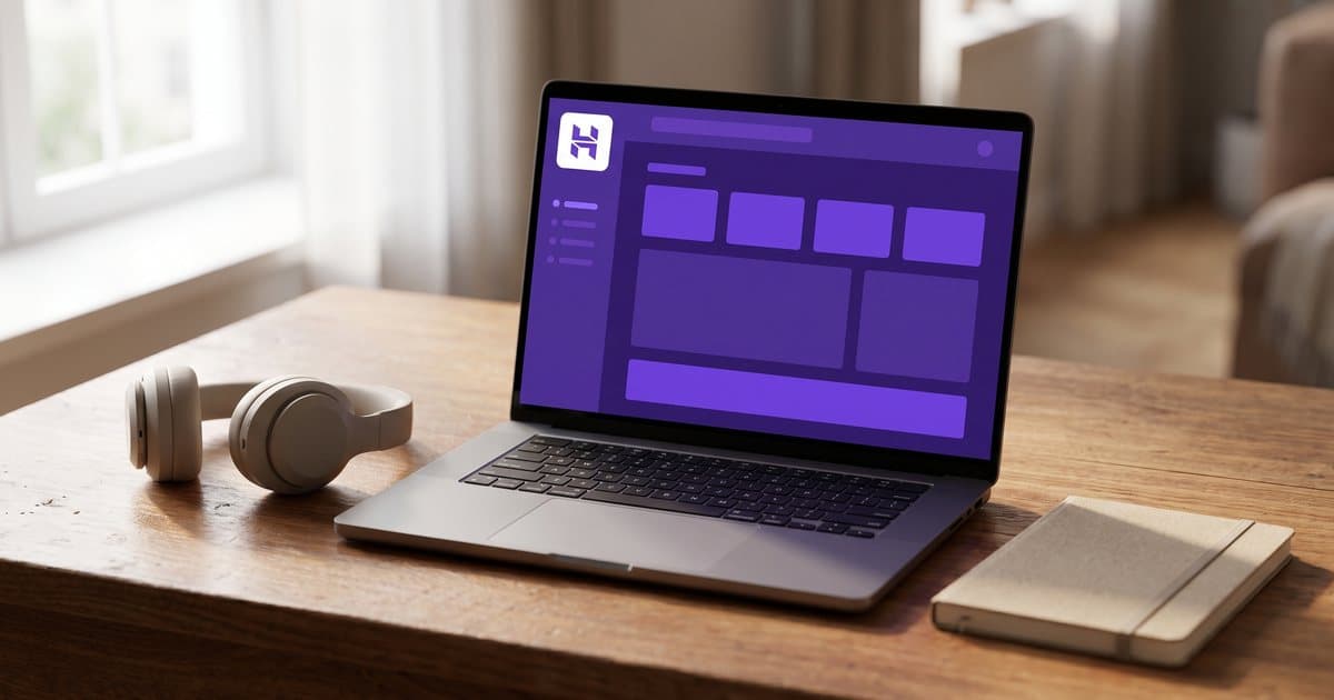 A Hostinger hosting dashboard on a laptop