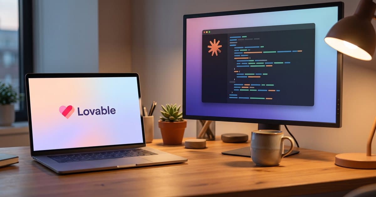 Lovable and Claude Code on two screens