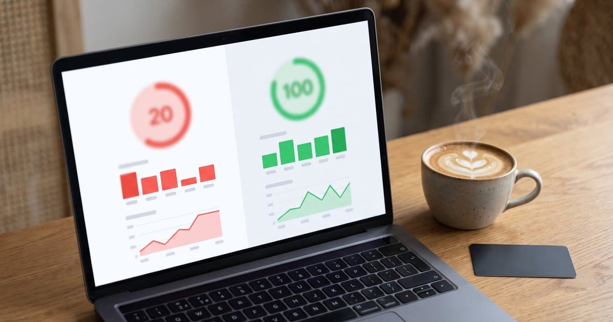 Website speed before and after optimisation