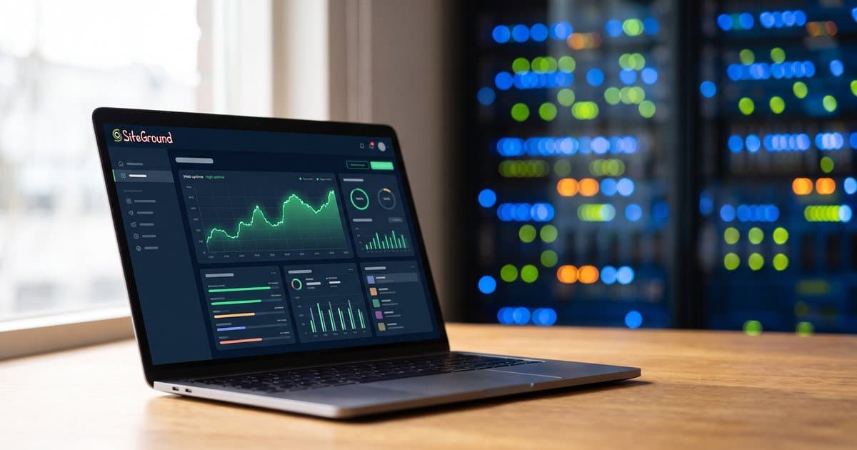 A SiteGround hosting dashboard with uptime graphs